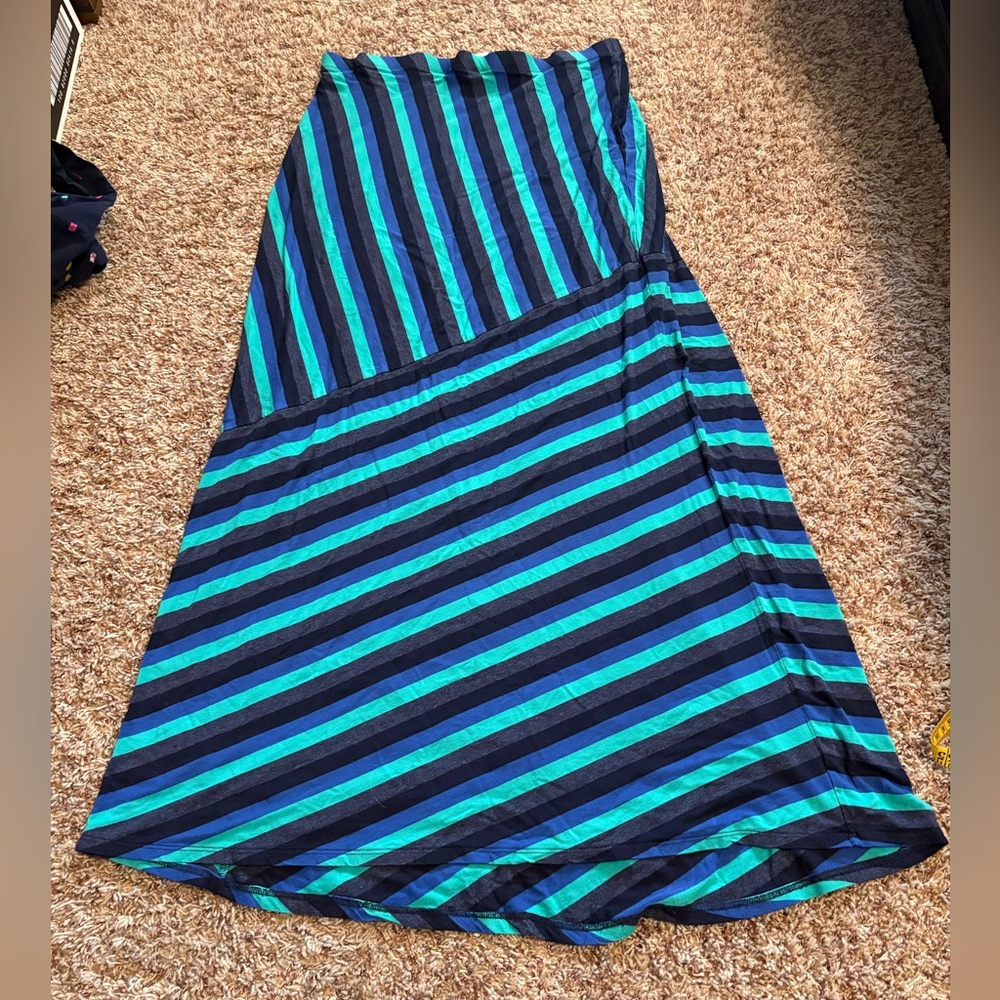 🔴10/$10! Matty M Striped Blue Women's Maxi Skirt